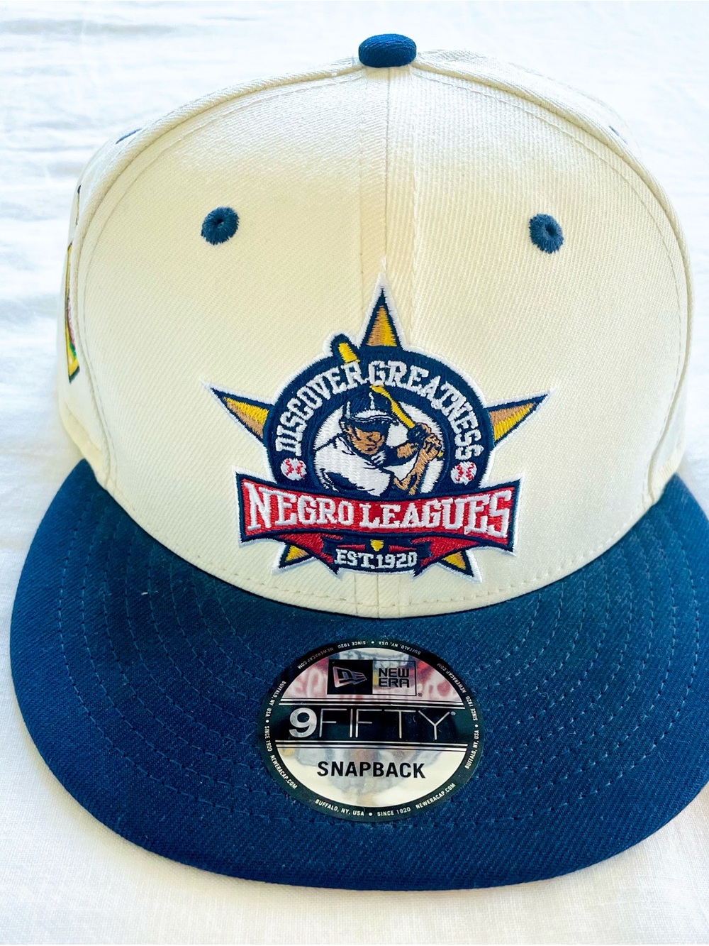 New Era Two-Tone Negro Leagues Snapback Hat - White (cream) & Blue